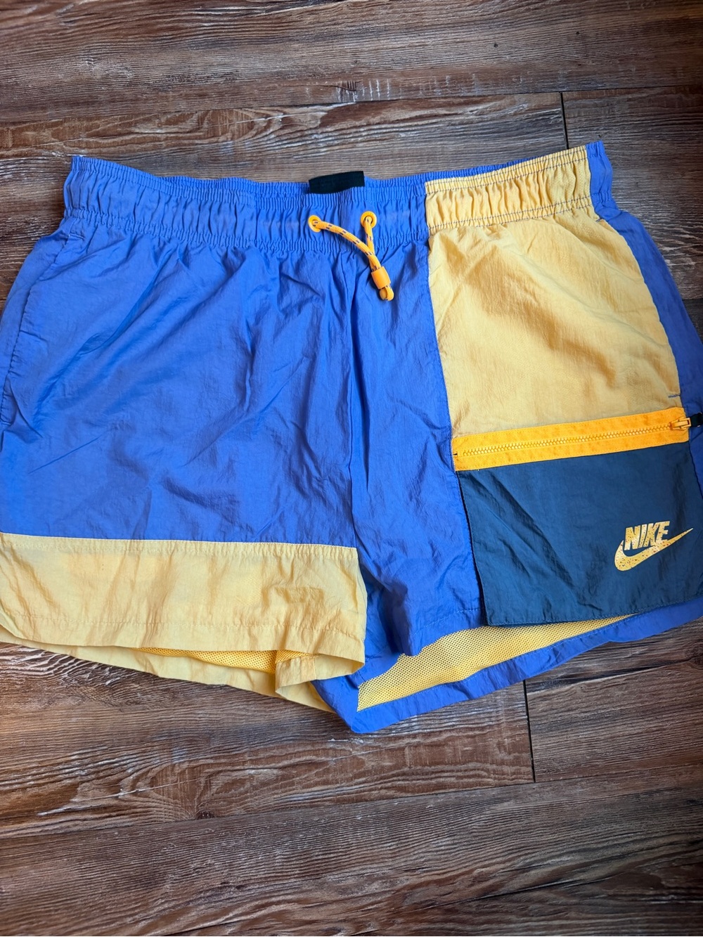 Nike Blue & Yellow Colorblock Shorts